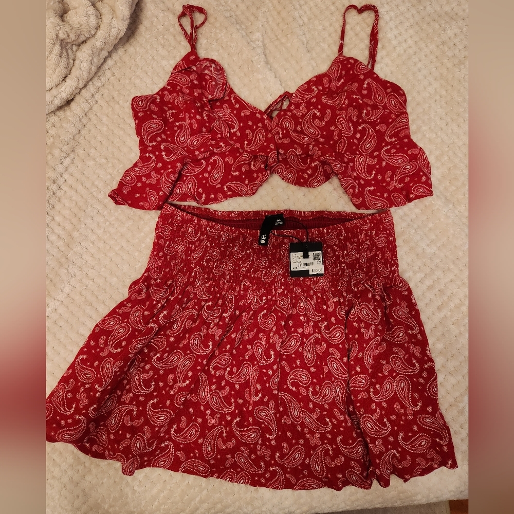 Garage Cami/Mini Skirt Set - Chili Pepper Paisley, Size Small